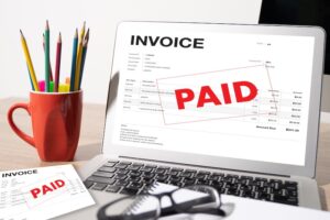 Sälja fakturor -text: invoice paid